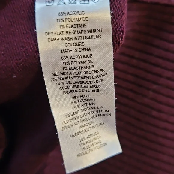 French Connection Burgundy Knit Turtleneck Sweater - Picture 6 of 6